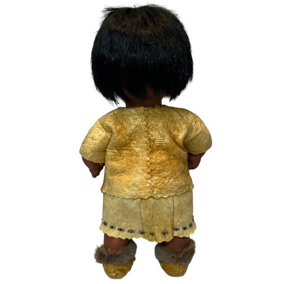 Vintage 1960's Alaskan Canadian Native American Inuit Doll with Real Fur - Picture 2 of 13